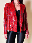 Giacca in vernice rossa stampa coccodrillo “Emporio Armani”
