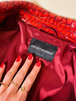 Giacca in vernice rossa stampa coccodrillo “Emporio Armani”