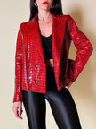Giacca in vernice rossa stampa coccodrillo “Emporio Armani”