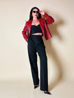 Giacca in vernice rossa stampa coccodrillo “Emporio Armani”