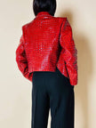 Giacca in vernice rossa stampa coccodrillo “Emporio Armani”