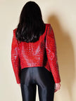 Giacca in vernice rossa stampa coccodrillo “Emporio Armani”