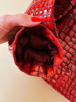 Giacca in vernice rossa stampa coccodrillo “Emporio Armani”