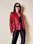 Giacca in vernice rossa stampa coccodrillo “Emporio Armani”