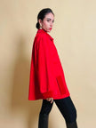 Giacca rossa in lana e velluto Yves Saint Laurent