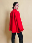 Giacca rossa in lana e velluto Yves Saint Laurent