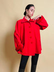 Giacca rossa in lana e velluto Yves Saint Laurent