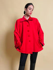 Giacca rossa in lana e velluto Yves Saint Laurent
