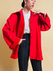 Giacca rossa in lana e velluto Yves Saint Laurent