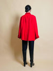 Giacca rossa in lana e velluto Yves Saint Laurent