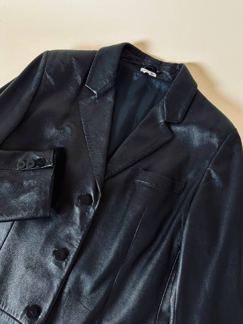Giacca in pelle nera