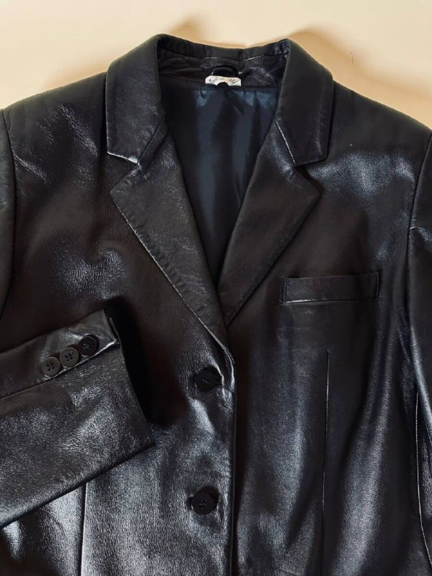 Giacca in pelle nera