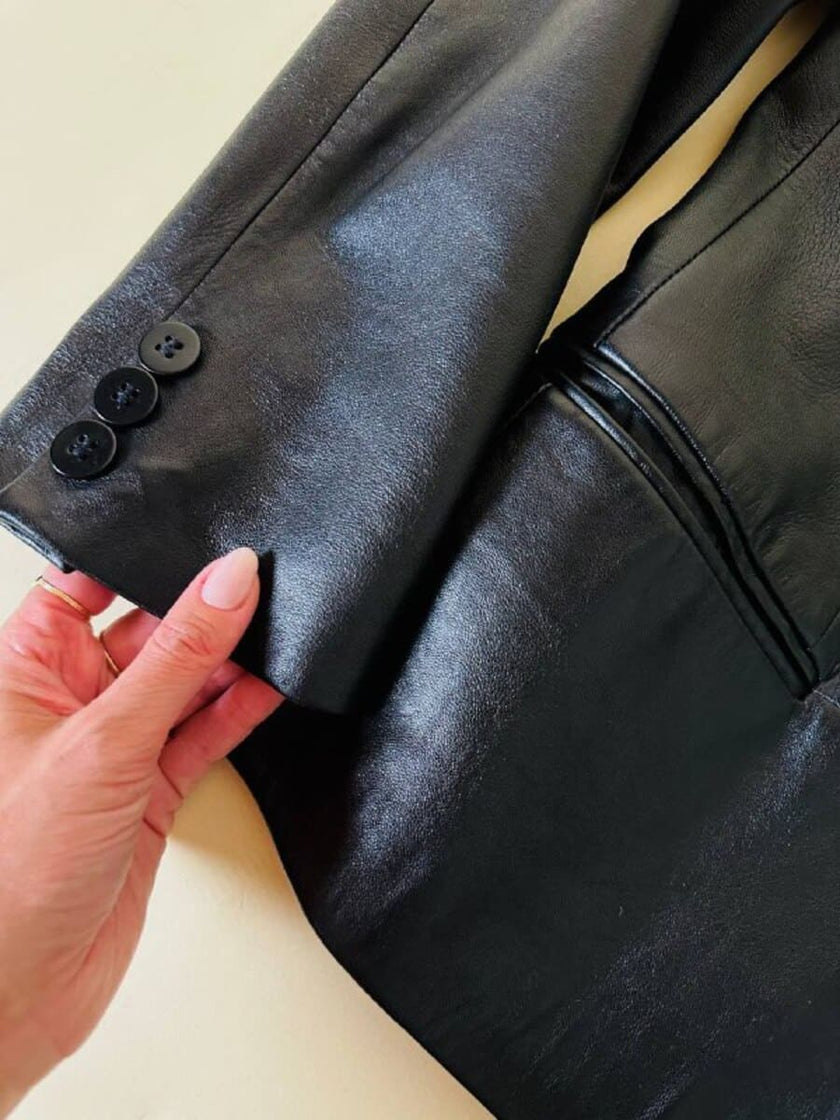 Giacca in pelle nera