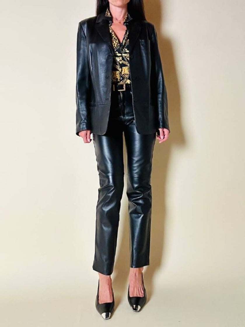 Giacca in pelle nera