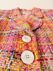Blazer in tweed multicolor rosa “Yves Saint Laurent”