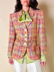 Blazer in tweed multicolor rosa “Yves Saint Laurent”