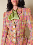 Blazer in tweed multicolor rosa “Yves Saint Laurent”