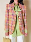 Blazer in tweed multicolor rosa “Yves Saint Laurent”