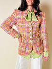 Blazer in tweed multicolor rosa “Yves Saint Laurent”