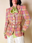 Blazer in tweed multicolor rosa “Yves Saint Laurent”