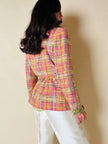 Blazer in tweed multicolor rosa “Yves Saint Laurent”