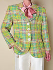 Blazer in tweed multicolor verde “Yves Saint Laurent”