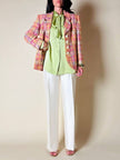 Blazer in tweed multicolor rosa “Yves Saint Laurent”