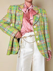 Blazer in tweed multicolor verde “Yves Saint Laurent”