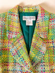 Blazer in tweed multicolor verde “Yves Saint Laurent”
