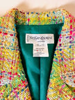 Blazer in tweed multicolor verde “Yves Saint Laurent”