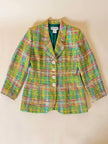 Blazer in tweed multicolor verde “Yves Saint Laurent”