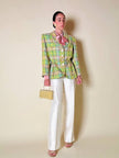 Blazer in tweed multicolor verde “Yves Saint Laurent”