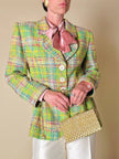 Blazer in tweed multicolor verde “Yves Saint Laurent”