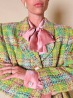 Blazer in tweed multicolor verde “Yves Saint Laurent”