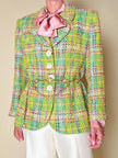 Blazer in tweed multicolor verde “Yves Saint Laurent”