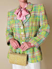 Blazer in tweed multicolor verde “Yves Saint Laurent”
