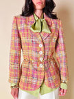 Blazer in tweed multicolor rosa “Yves Saint Laurent”