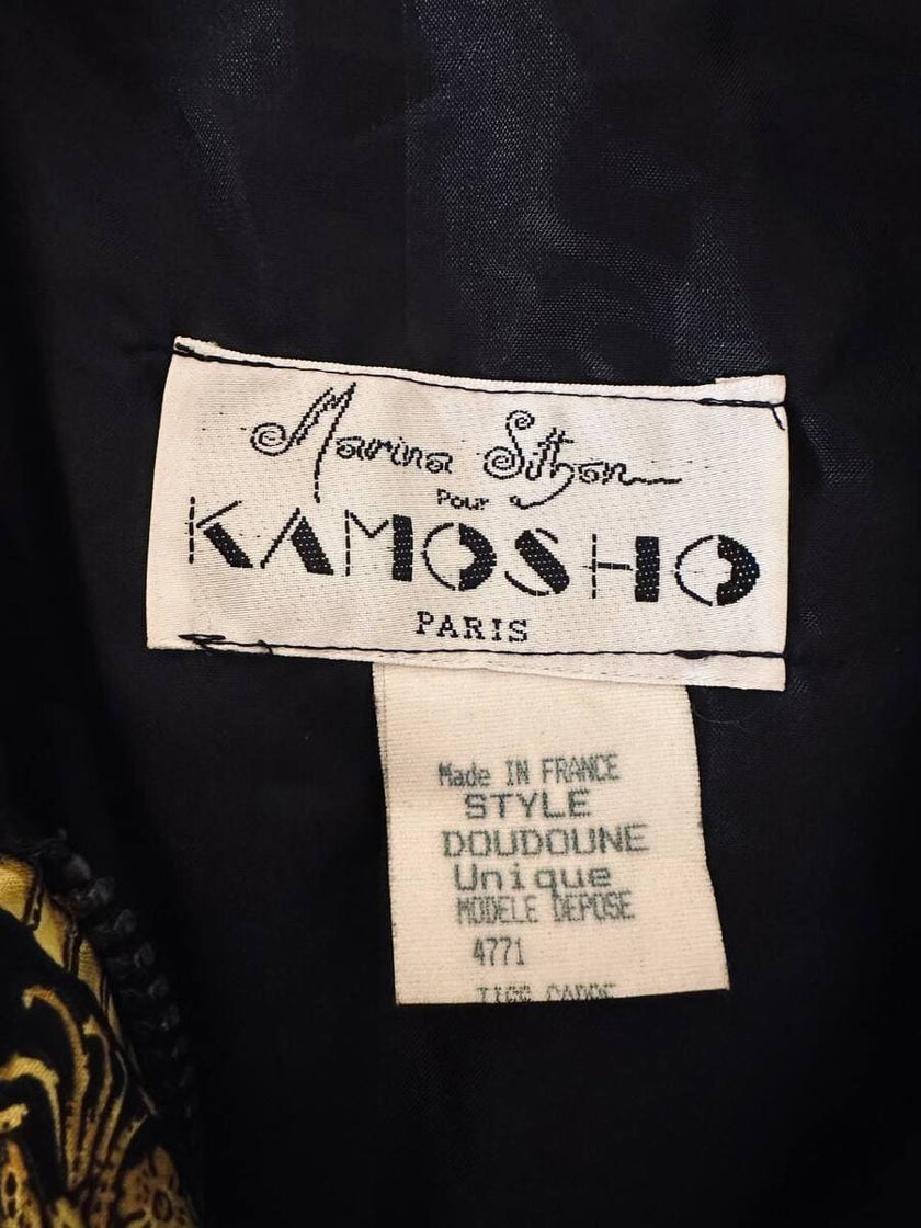 Bomber lungo in raso trapuntato fantasia barocca “Kamosho Paris”
