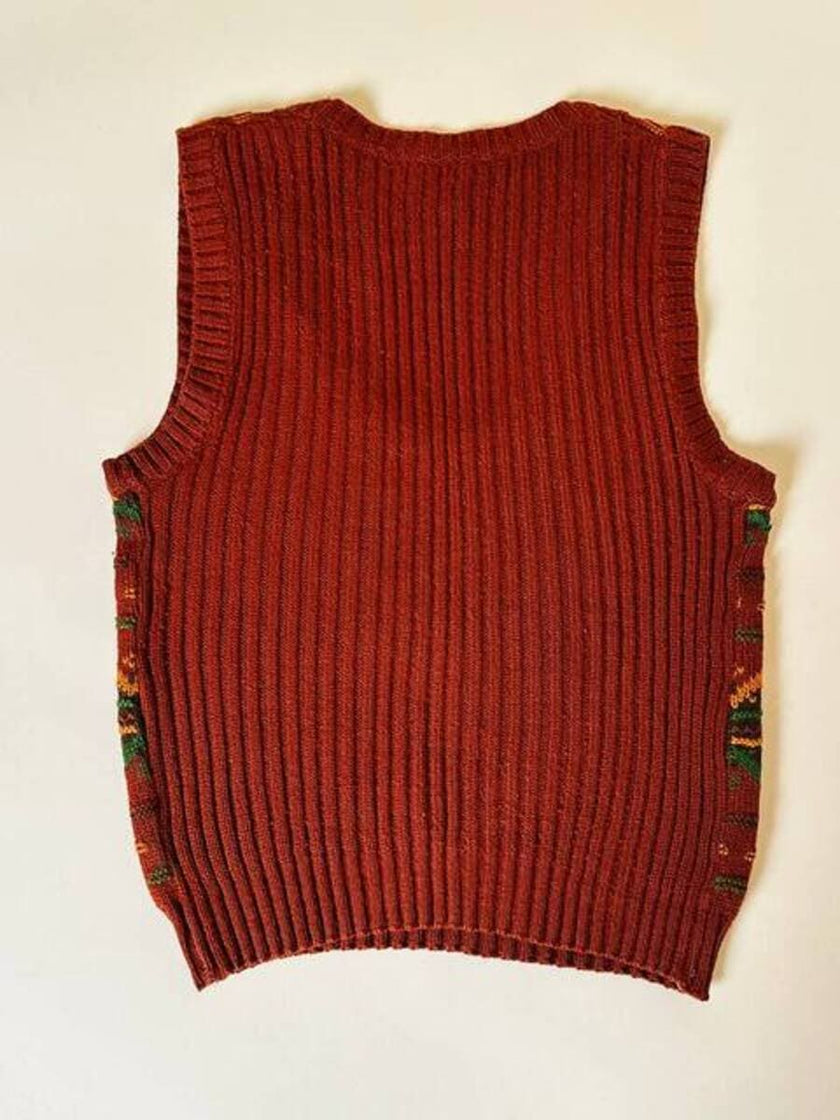 Gilet corto color tabacco in filato Velicren Snia