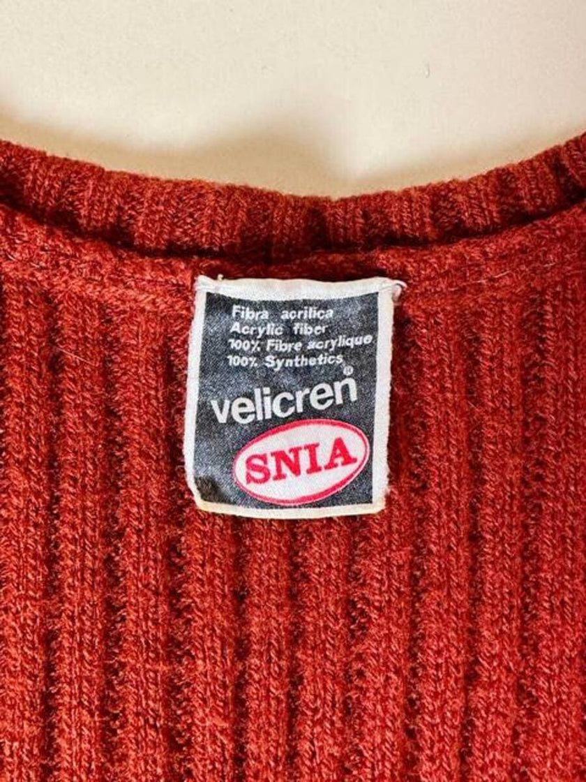 Gilet corto color tabacco in filato Velicren Snia