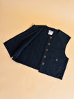 Gilet in cotone nero liquirizia 
