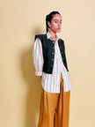 Gilet in cotone nero liquirizia 