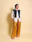 Gilet in cotone nero liquirizia 