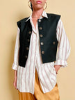 Gilet in cotone nero liquirizia 