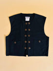 Gilet in cotone nero liquirizia 
