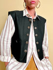 Gilet in cotone nero liquirizia 