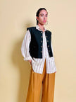 Gilet in cotone nero liquirizia 