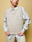 Gilet in lana mélange beige 