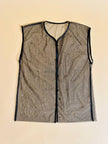 Gilet in tulle nero con strass multicolor