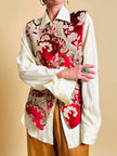 Gilet in velluto damascato con bottoni gioiello 